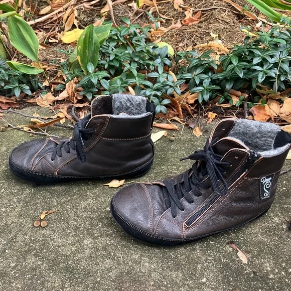 Magical Shoes Brand, 38/39, Barefoot Minimalist Brown, Tie, Zip Ankle Boots - Picture 3 of 11